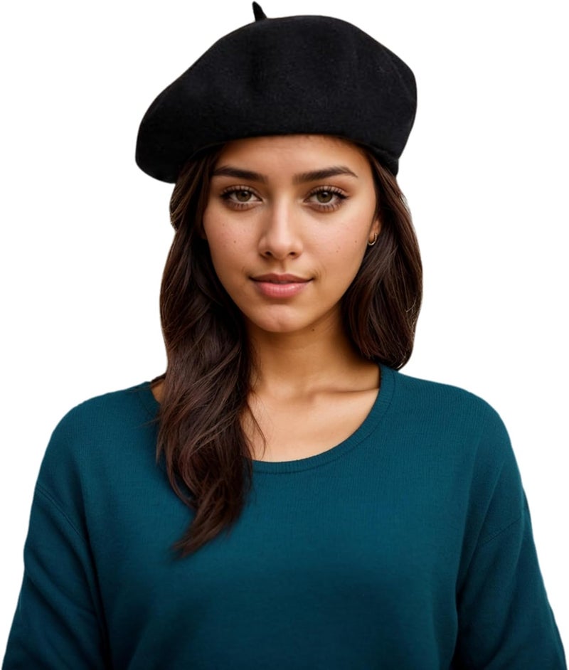 EGANO Women's ​​Beret Hats​​ - French Wool Blend Winter Cap, 70% Wool All-Season Soft ​​Beret Hats for Women​​ (Multi-Color)​ - Image 1
